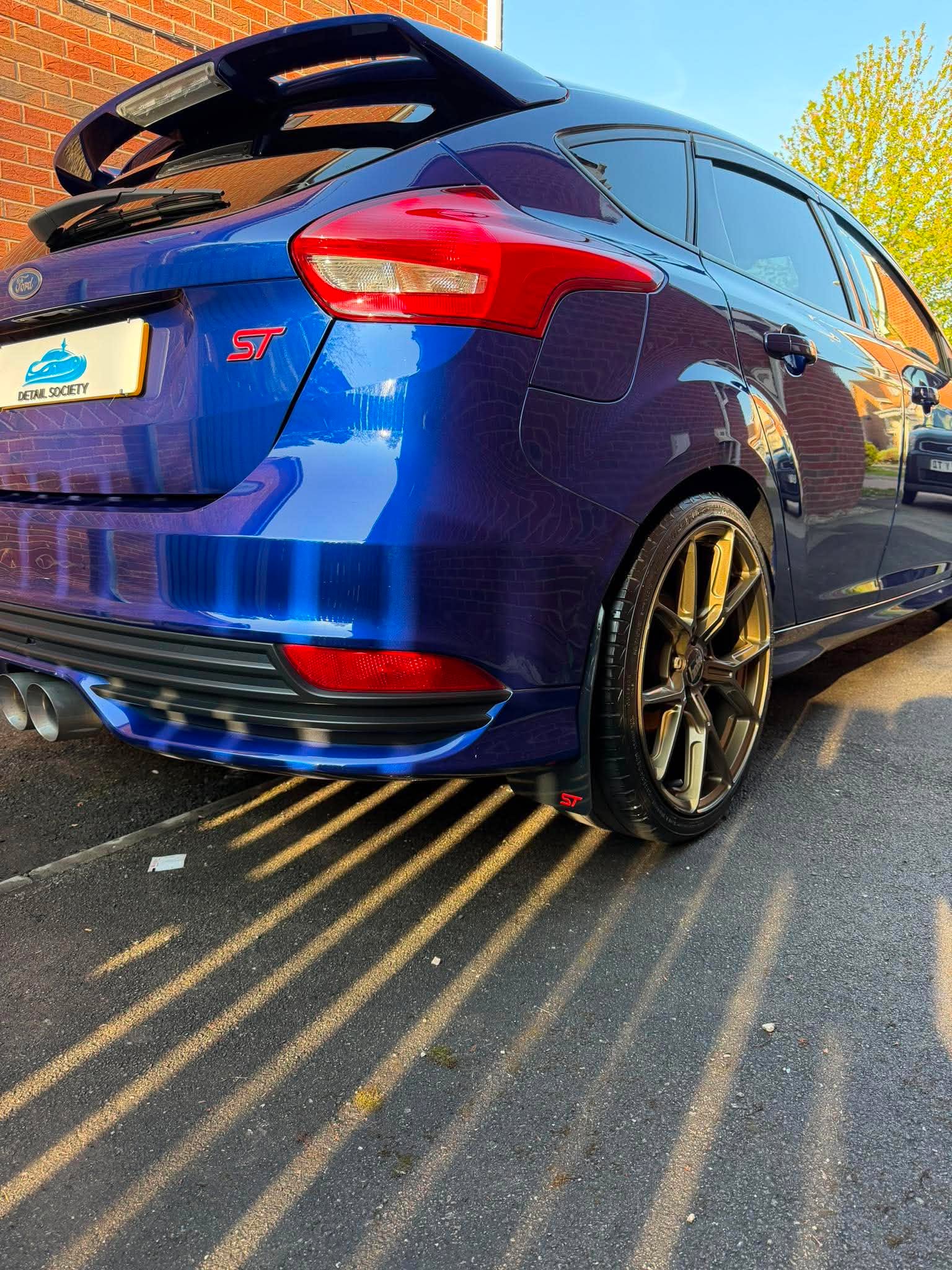 Blue Ford Focus ST after exterior detailing by Detail Society